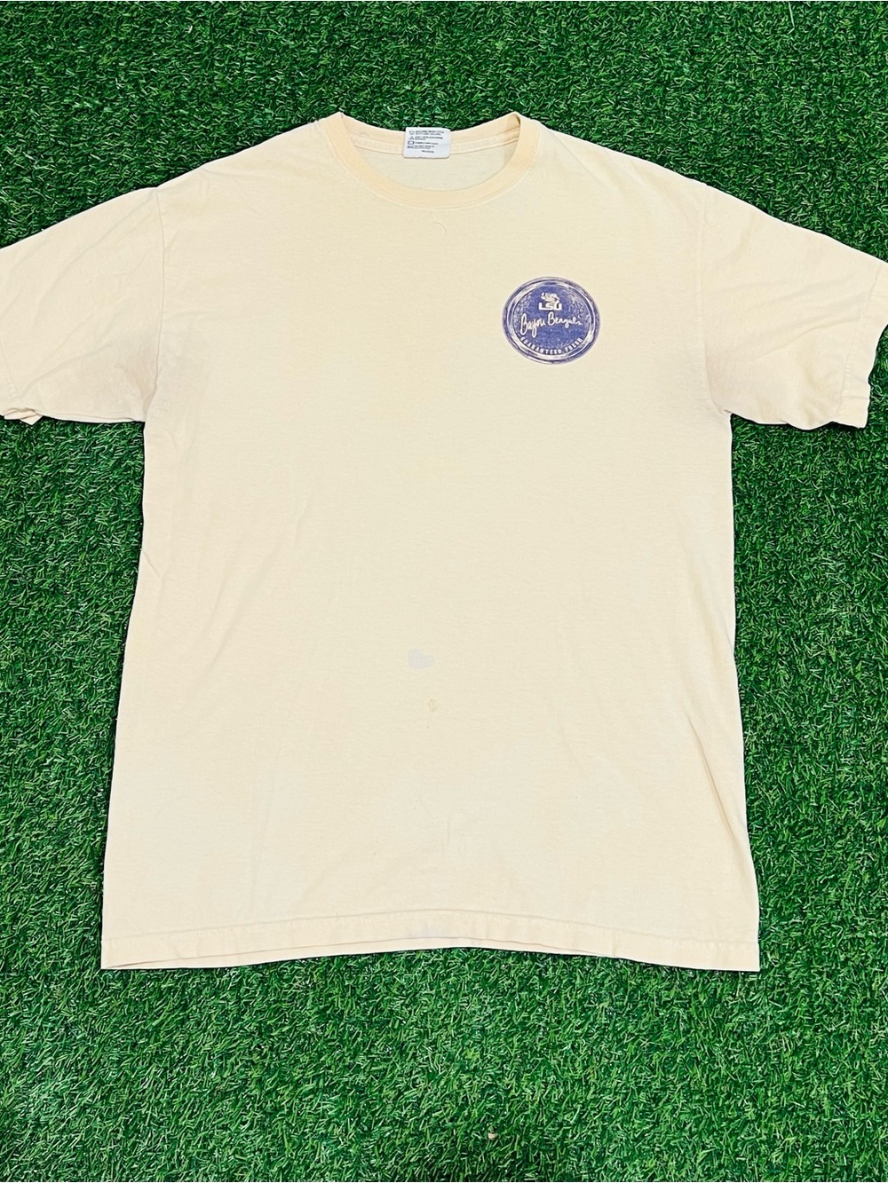 Comfort Colors/LSU Tigers Cream Tee Size M Bayou Bengals Geaux Tigers SEC💎